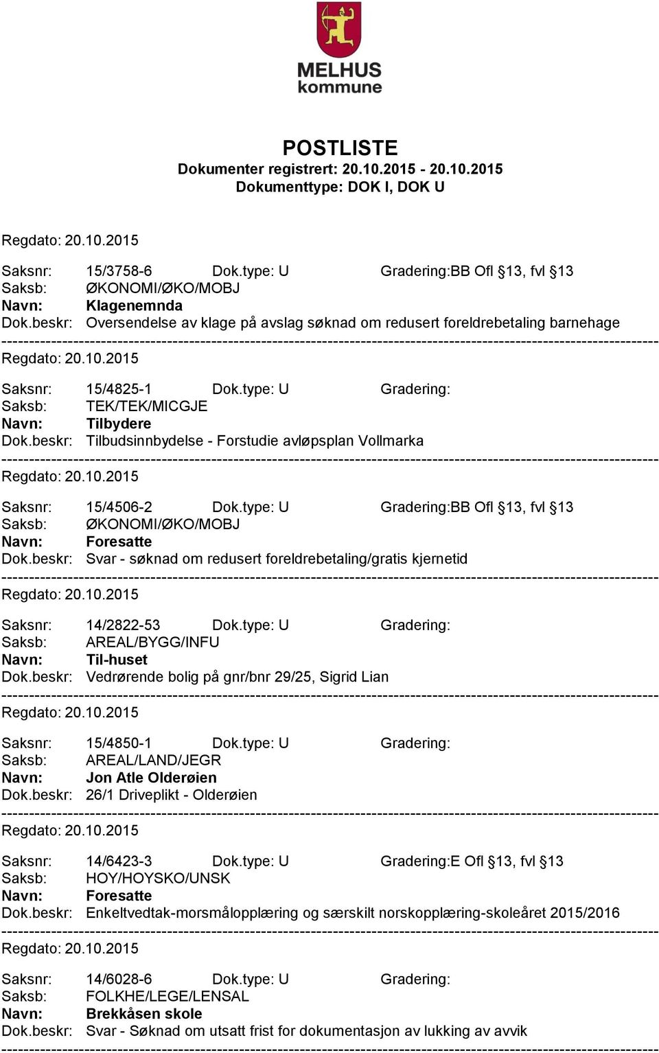 beskr: Tilbudsinnbydelse - Forstudie avløpsplan Vollmarka Saksnr: 15/4506-2 Dok.type: U Gradering:BB Ofl 13, fvl 13 Saksb: ØKONOMI/ØKO/MOBJ Dok.