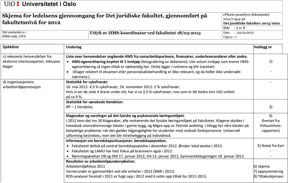 samarbeidspartnere, finansører, underleverandører eller andre. HMSegenerklæring knyttet til 1 innkjøp (fotografering av dekanene).