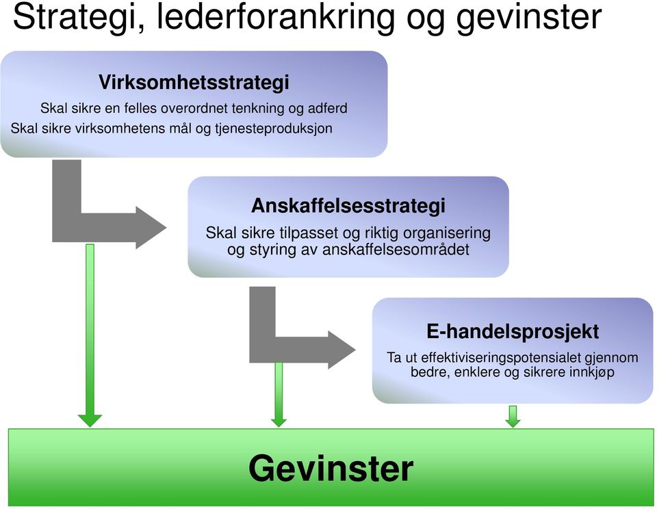 Skal sikre tilpasset og riktig organisering og styring av anskaffelsesområdet