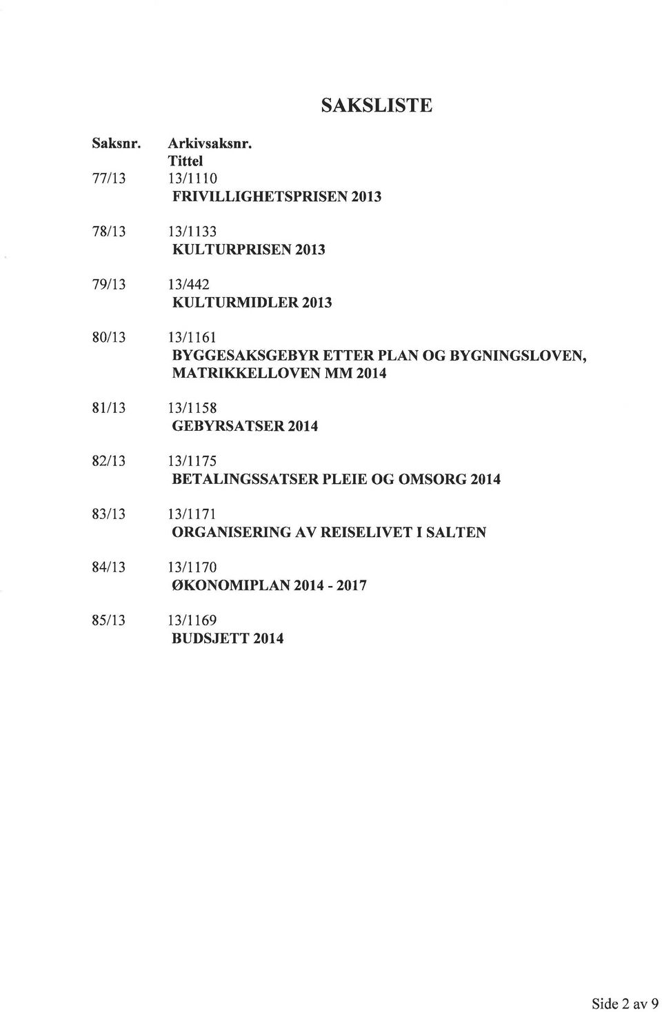 BYGGESAKSGEBYR ETTER PLAN OG BYGNINGSLOVEN, MATRIKKELLOVEN MM 2014 13/1 158 GEBYRSATSER 2014 13lrr75