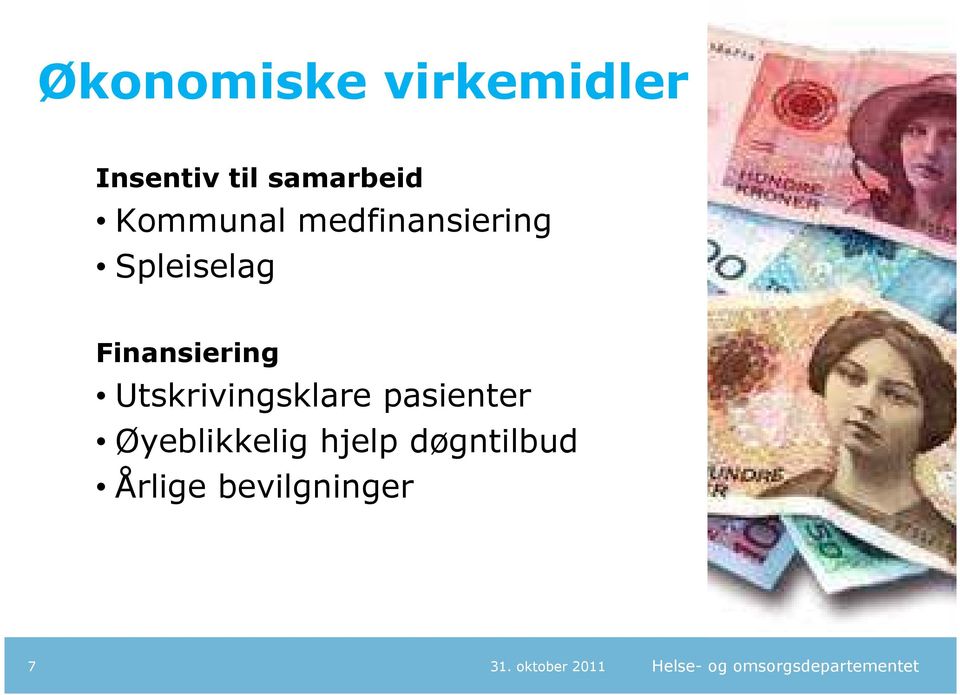 Finansiering Utskrivingsklare pasienter