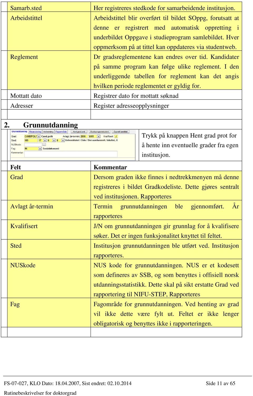 Hver oppmerksom på at tittel kan oppdateres via studentweb. Dr gradsreglementene kan endres over tid. Kandidater på samme program kan følge ulike reglement.