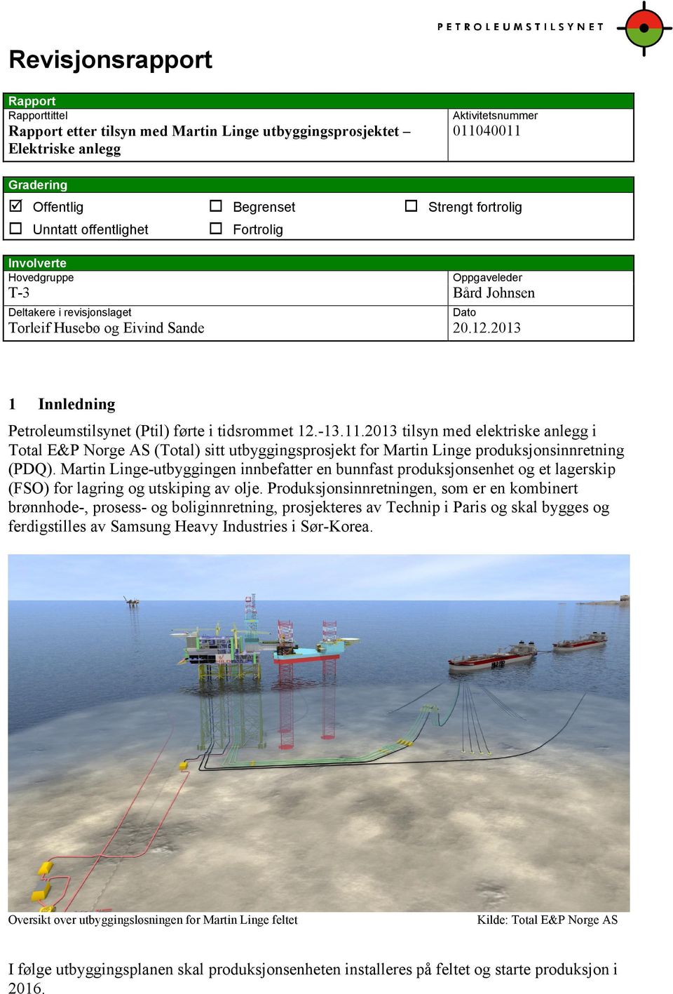 2013 1 Innledning Petroleumstilsynet (Ptil) førte i tidsrommet 12.-13.11.