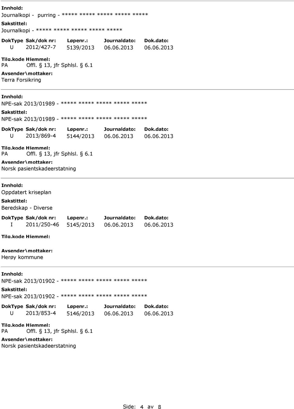 5144/2013 Oppdatert kriseplan Beredskap - Diverse 2011/250-46 5145/2013 Herøy kommune NPE-sak 2013/01902 -