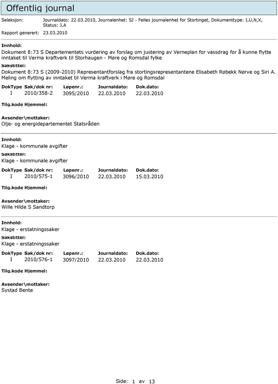 8:73 S (2009-2010) Representantforslag fra stortingsrepresentantene Elisabeth Røbekk Nørve og Siri A.