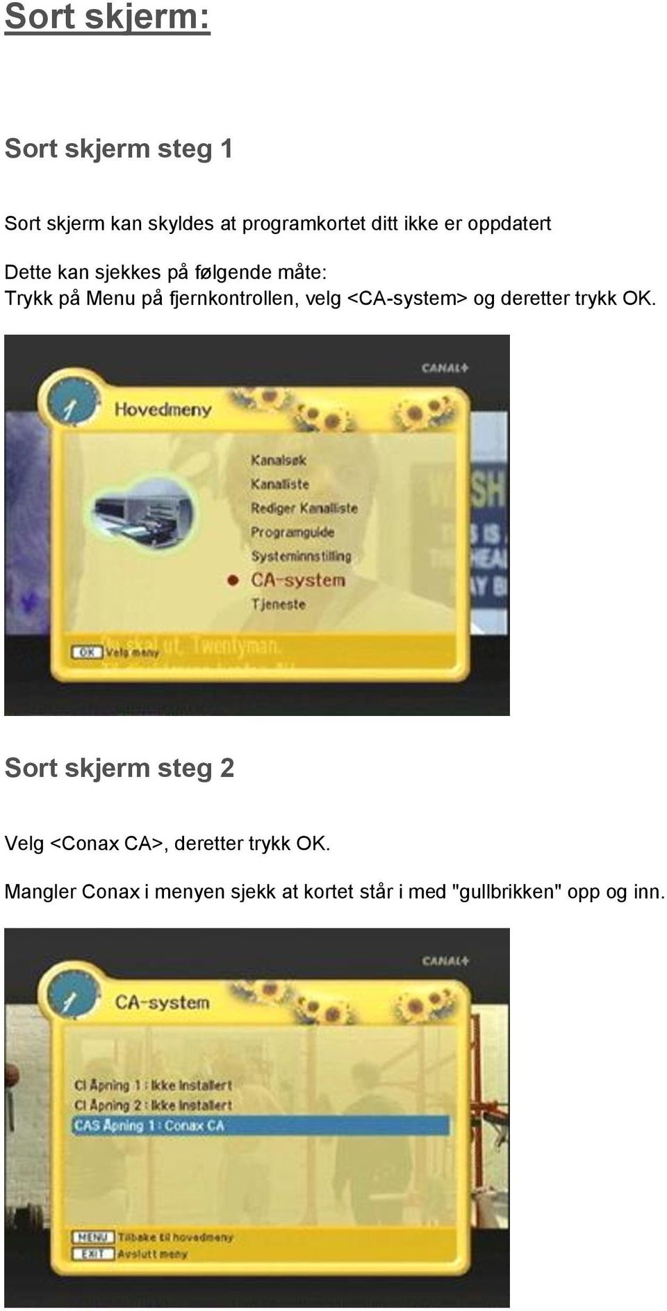 velg <CA-system> og deretter trykk OK.