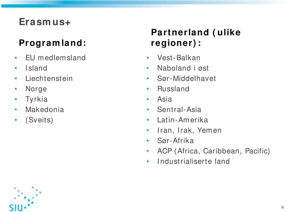 øst Sør-Middelhavet Russland Asia Sentral-Asia Latin-Amerika Iran, Irak,