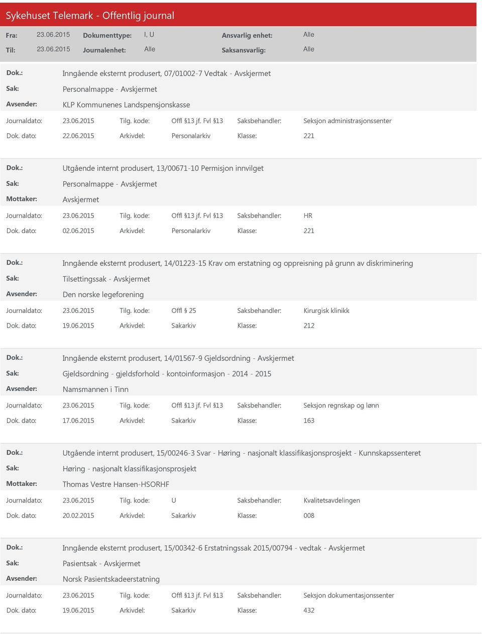 1-10 Permisjon innvilget Personalmappe - HR Dok. dato: 02.06.