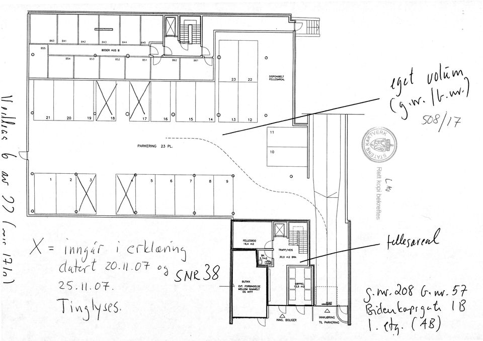 FELLESBOD 16.4 m2 EIK 2,7m2 oft TRAPP/HEIS 3, m2 BRA 2s. i. off. Ti v) I,,/ scs. BUTIKK EVT.