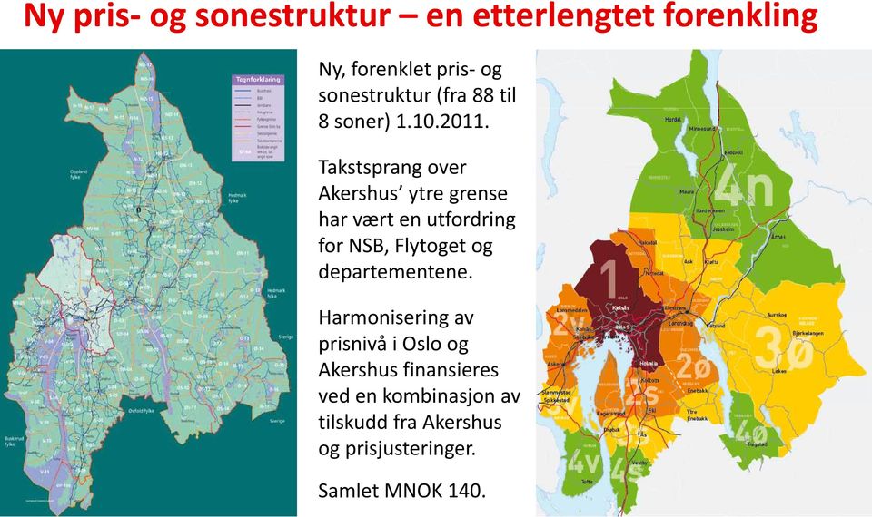 Takstsprang over Akershus ytre grense har vært en utfordring for NSB, Flytoget og