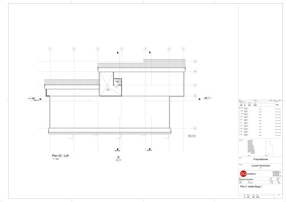 37,9 m2 BT: 44,7 m2 RI: Plan 02 - Loft Vest 40.00.