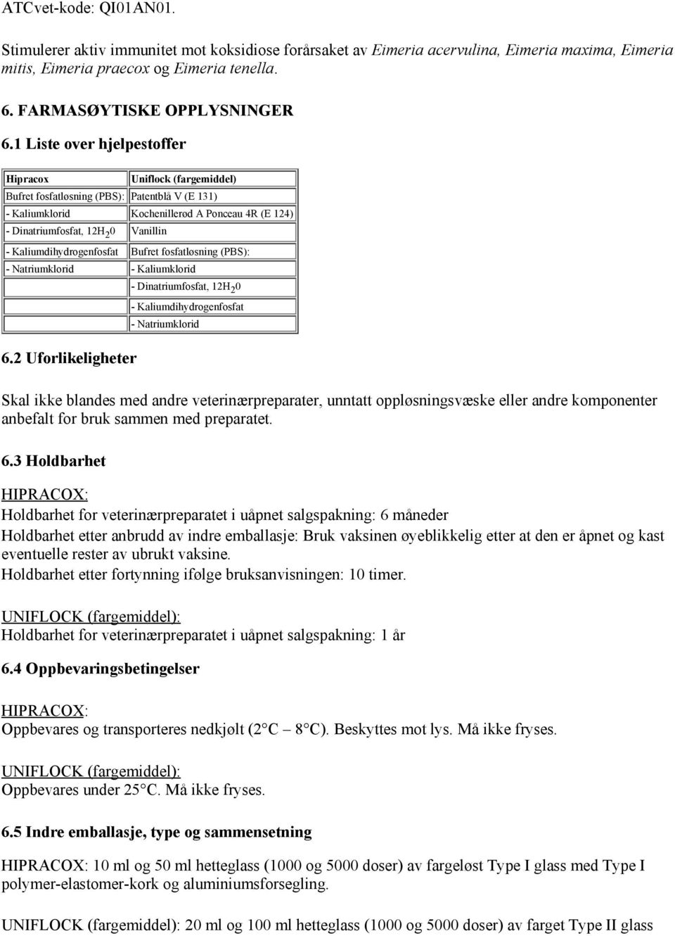 Kaliumdihydrogenfosfat Bufret fosfatløsning (PBS): - Natriumklorid - Kaliumklorid 6.