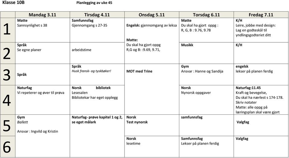 78 Musikk K/H Leire, jobbe med design: Lag en godteskål til yndlingsgodteriet ditt K/H Husk fransk- og tyskbøker!