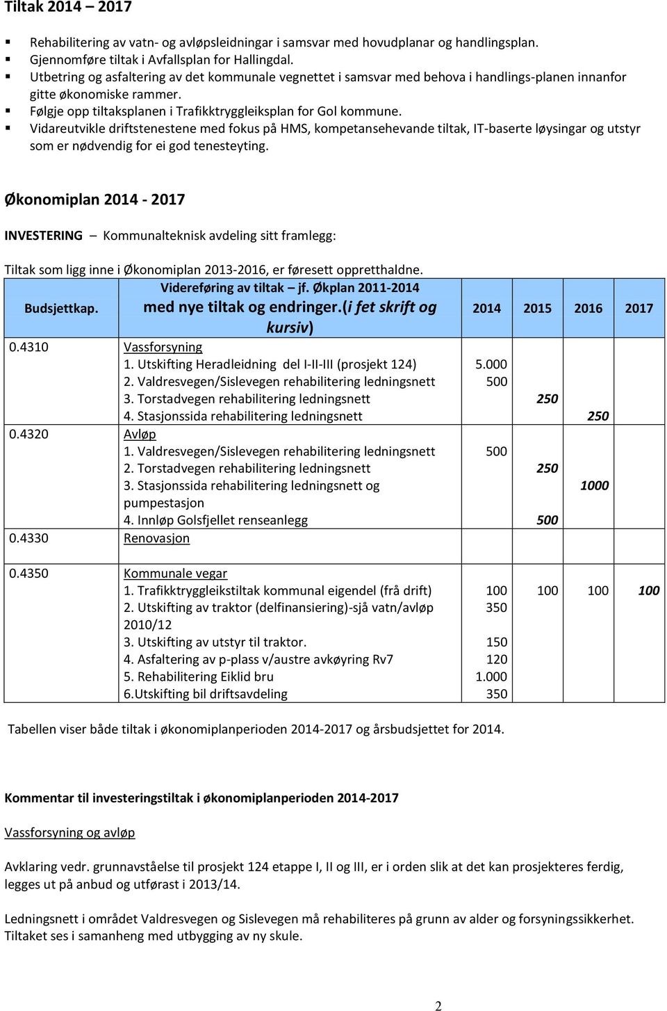 Vidareutvikle driftstenestene med fokus på HMS, kompetansehevande tiltak, IT-baserte løysingar og utstyr som er nødvendig for ei god tenesteyting.