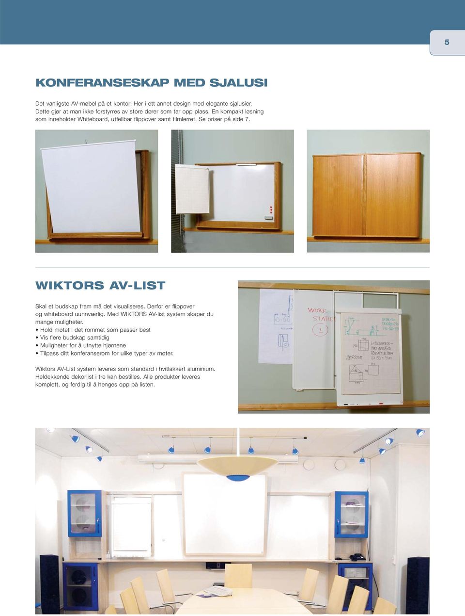 Derfor er flippover og whiteboard uunnværlig. Med WIKTORS AV-list system skaper du mange muligheter.