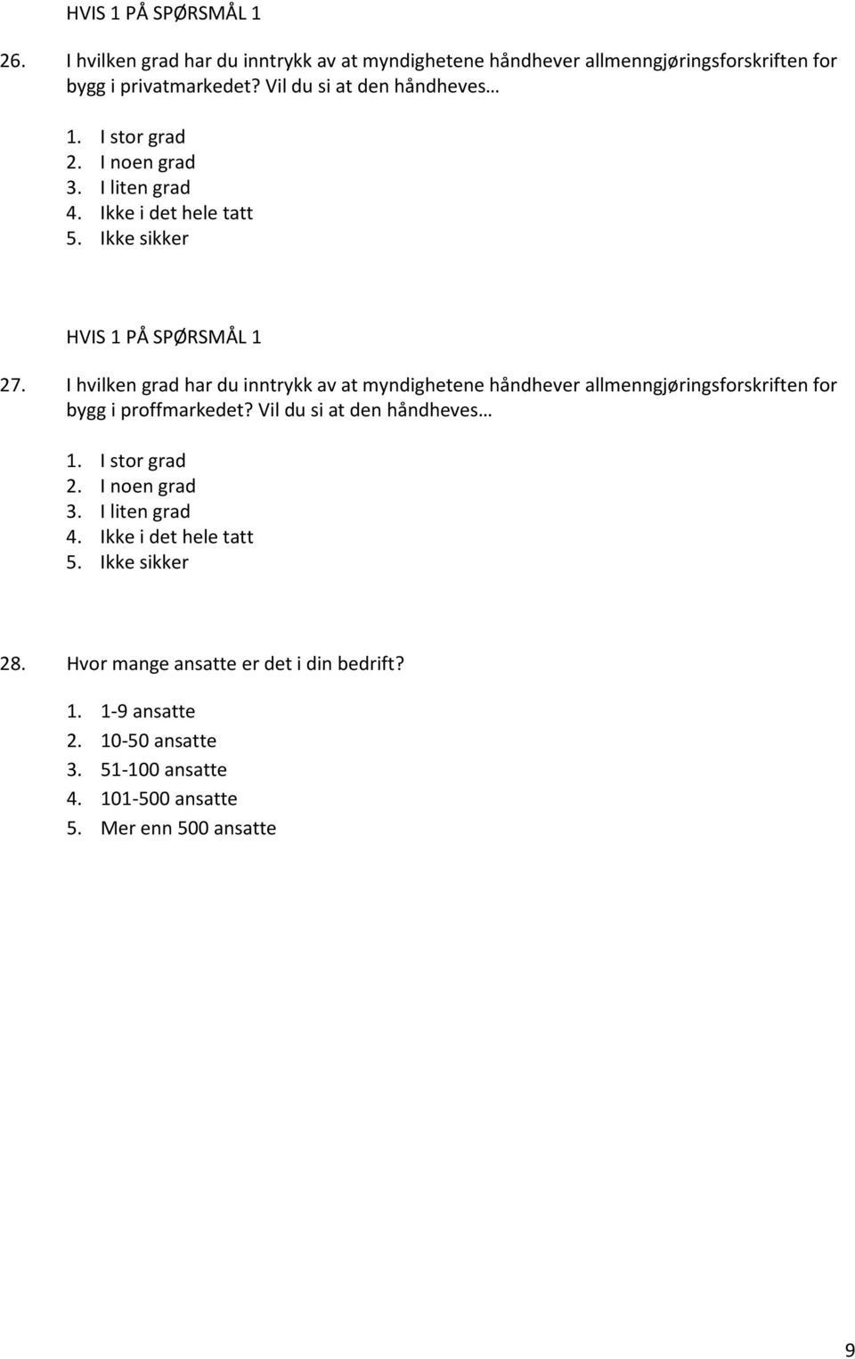 I hvilken grad har du inntrykk av at myndighetene håndhever allmenngjøringsforskriften for bygg i proffmarkedet? Vil du si at den håndheves 1. I stor grad 2.