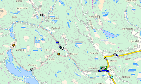 20 Videreutvikling av skredrisikomodell 3.9 Fv. 503 Laupet På fv. 503 nord for Seljord i Telemark har det de siste årene gått flere snøskred ved Laupet.