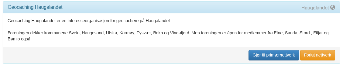 --.. --- -.-..- -.-...... -. --. [EN INTRODUKSJON TIL CACHETUR.NO] Valg av nettverk For å tilpasse innholdet i lister og e-postvarsler kan du melde deg inn i ulike nettverk.