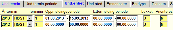 Opprette undervisningsenheter For hvert semester det skal arrangeres undervisning må det opprettes en egen undervisningsenhet i FS. Dette kan gjøres manuelt eller ved hjelp av en rutine.