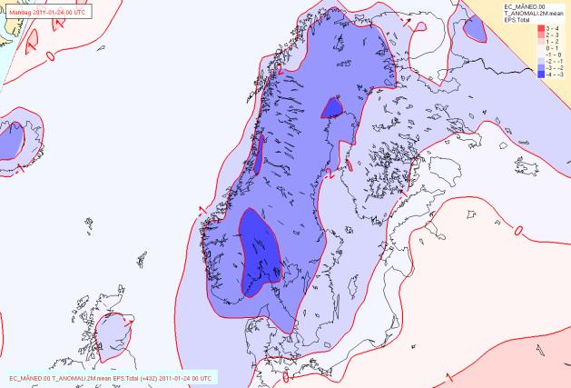 Temperaturprognoser (fra fredag i uke 1)