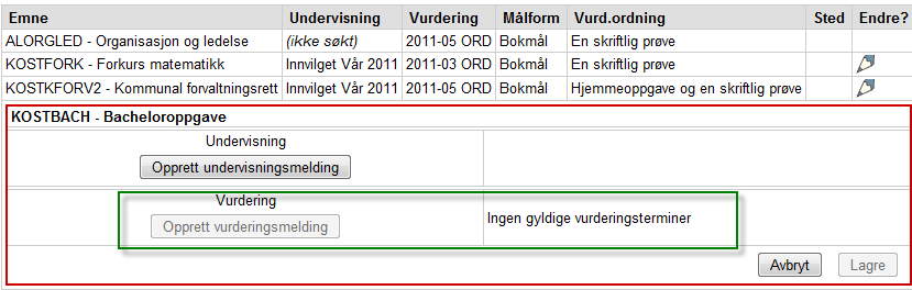 d) Hvis studenter får meldt seg og det står J i feltet Kontroll Fkrav, så er det en feil som må rettes. Svar hentet fra RT e) Student som på 1.