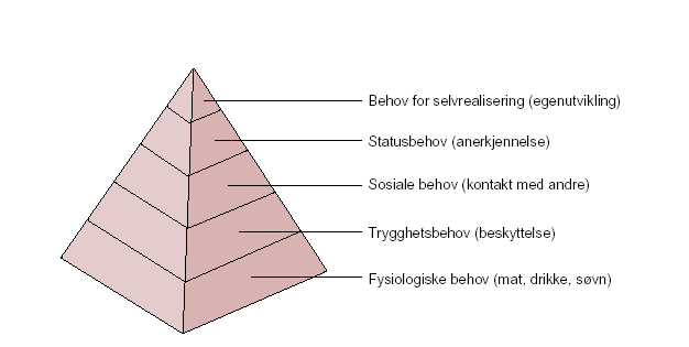 Maslows behovshierarki (3) Fysisk og intellektuell Behov for selvrealisering Statusbehov utfoldelse Egenutvikling Skapertrang Gjøre