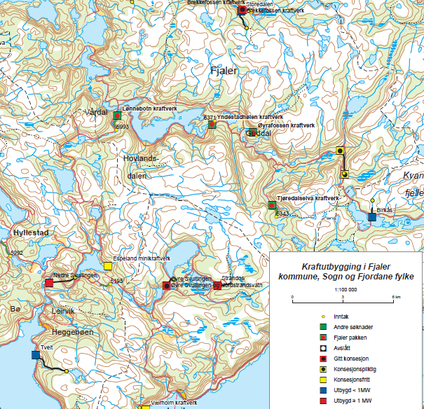 Side 2 av 7 SAKSFRAMSTILLING 1. Kort omtale av dei fire prosjekta det er søkt om løyve til Frå NVE har fylkeskommunen 16.11.