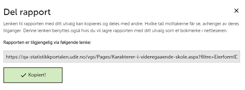 2. Jobb videre med tallene Når du er fornøyd med rapporten din og ønsker å jobbe videre med den har du flere alternativer: 1. Eksporter og del rapporten med andre 2.