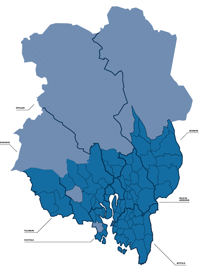 Osloregionen Stiftet desember 2004 Allianse mellom kommuner og fylkeskommuner som selv definerer seg som en del av Osloregionen.