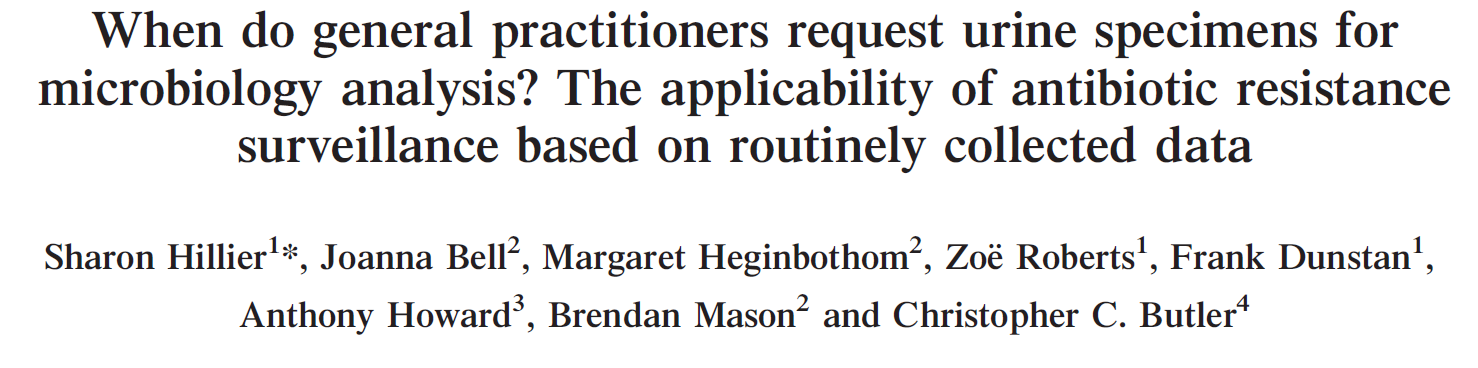 Conclusions: In the light of this reported sampling behaviour, it is likely that there is a systematic bias in surveillance data based on routinely