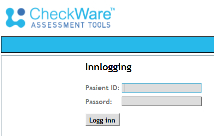 Pasientinnlogging Logger seg inn via EGEN side: https://www.checkware.