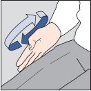 4. Press den sorte enden bestemt mot låret (til du hører et klikk, som indikerer at injeksjonen har startet). Hold injektoren fast mot låret i 10 sekunder (tell sakte til 10) og ta den ut.