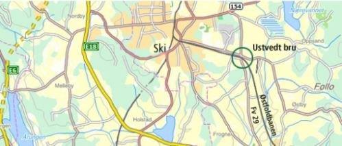Store utbyggingsprosjekter Akershus Fv 29 Ustvedt bru i Ski Bru over jernbanen ca.
