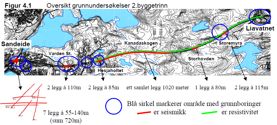 13 N 12 4 5 7 8 10 Granittiske gneiser, innslag av amfibolitter og båndete gneiser i nord.