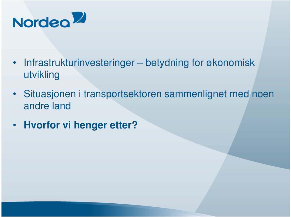 transportsektoren sammenlignet med