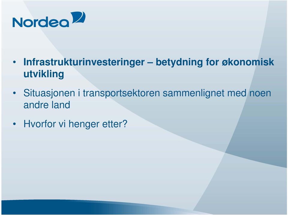 transportsektoren sammenlignet med