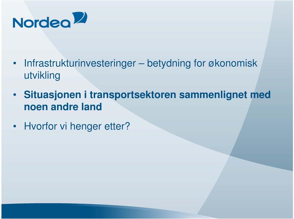 transportsektoren sammenlignet med