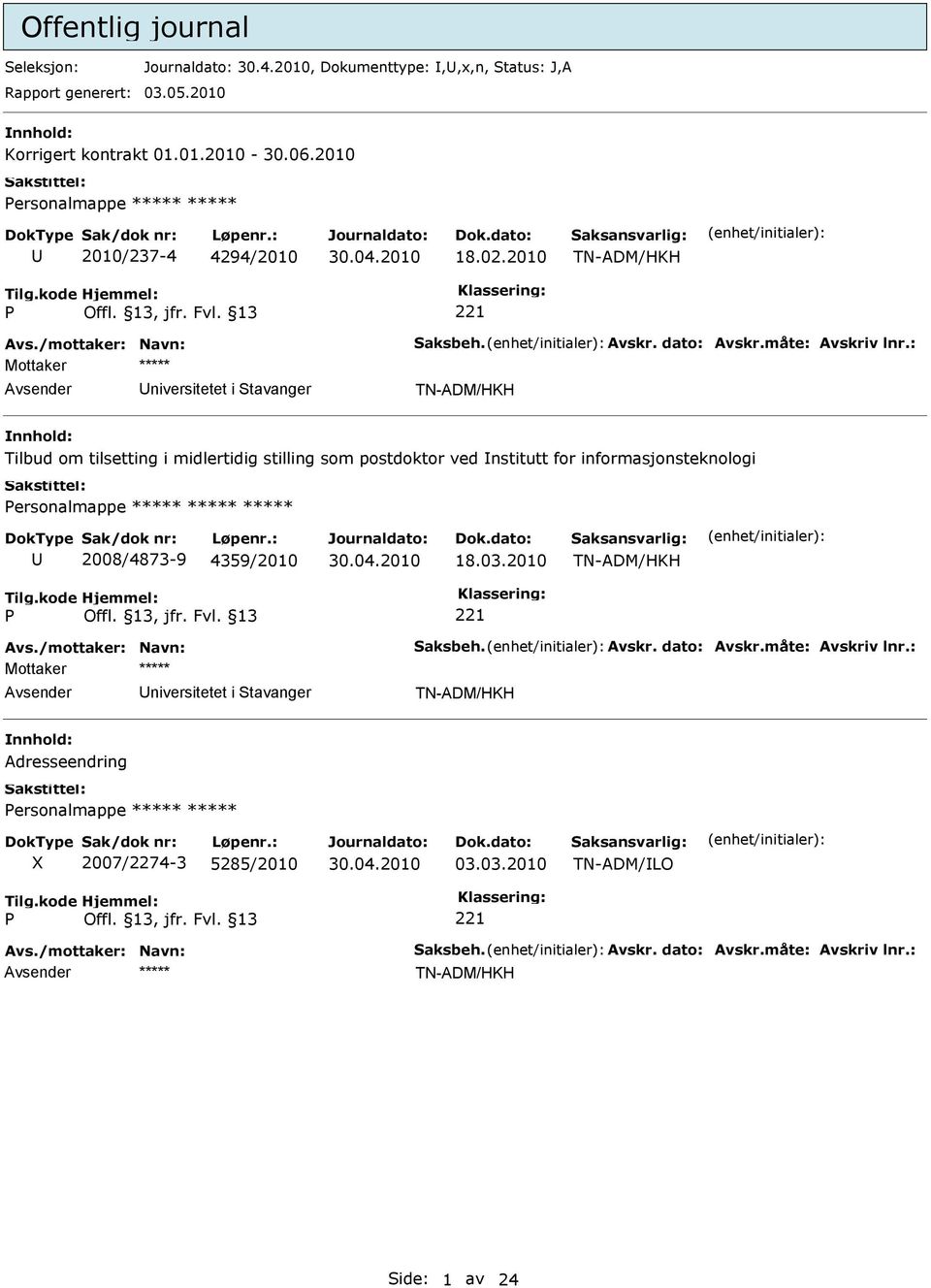 2010 niversitetet i tavanger Tilbud om tilsetting i midlertidig stilling som postdoktor ved nstitutt for informasjonsteknologi