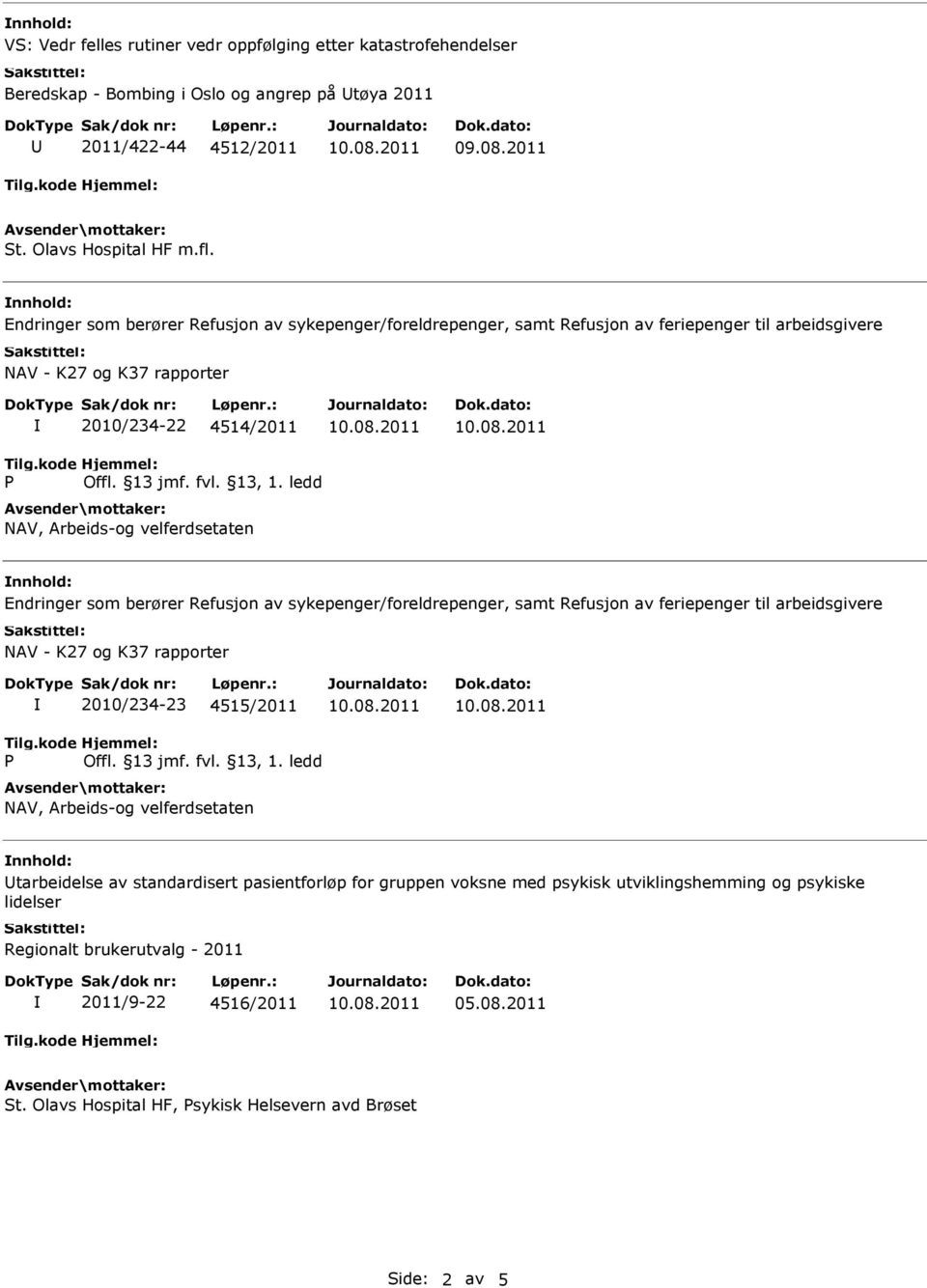 ledd NAV, Arbeids-og velferdsetaten nnhold: Endringer som berører Refusjon av sykepenger/foreldrepenger, samt Refusjon av feriepenger til arbeidsgivere NAV - K27 og K37 rapporter 2010/234-23