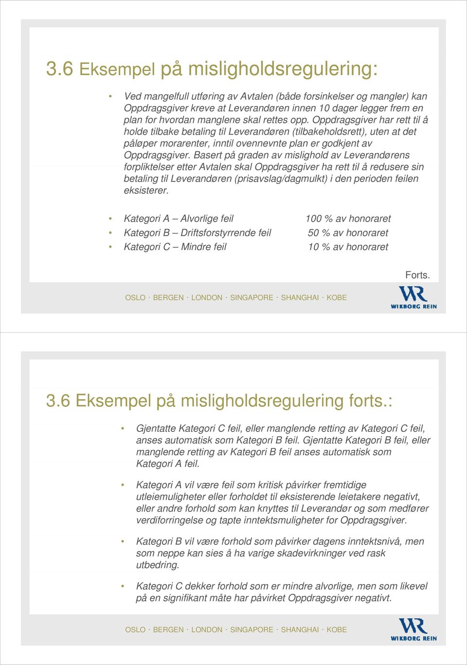 Oppdragsgiver har rett til å holde tilbake betaling til Leverandøren erandøren (tilbakeholdsrett), uten at det påløper morarenter, inntil ovennevnte plan er godkjent av Oppdragsgiver.