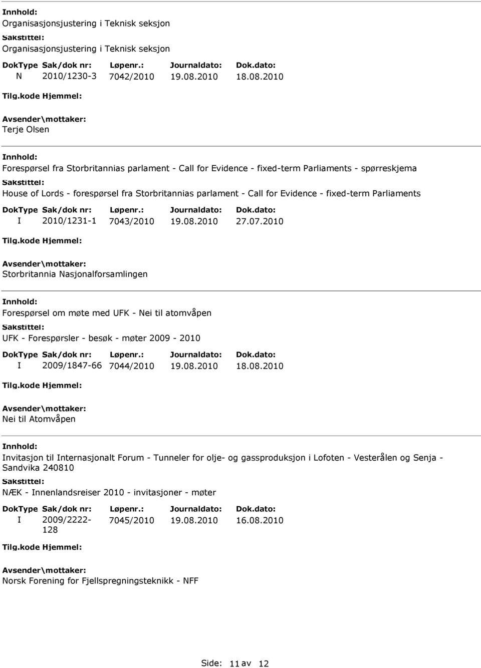 Evidence - fixed-term Parliaments 2010/1231-1 7043/2010 27.07.