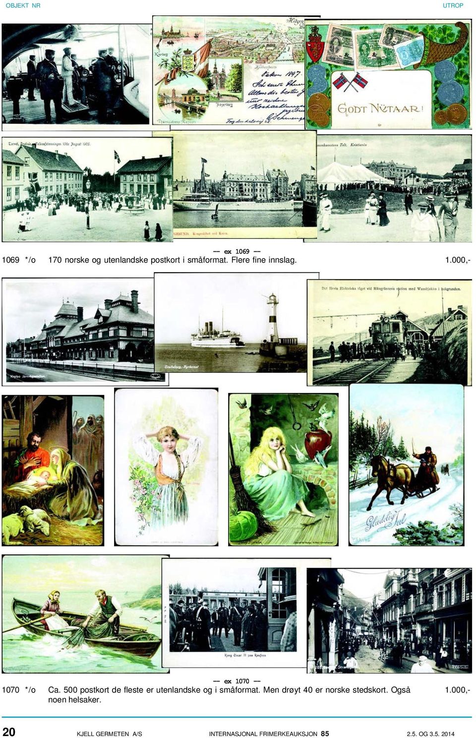 500 postkort de fleste er utenlandske og i småformat.
