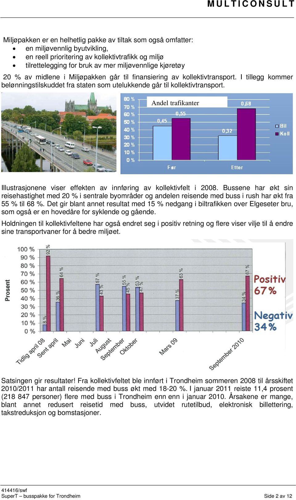 Andel trafikanter Illustrasjnene viser effekten av innføring av kllektivfelt i 2008.