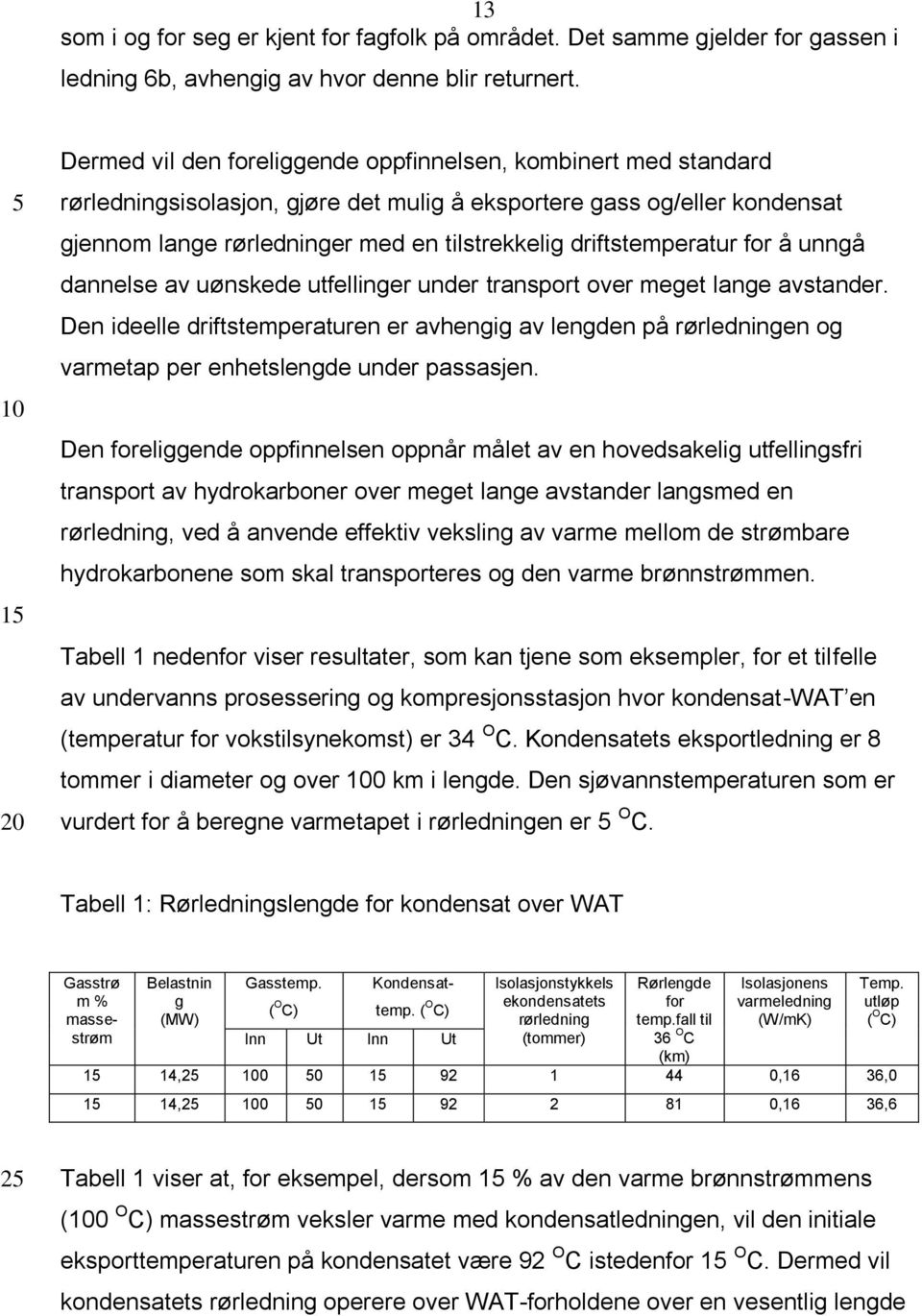 driftstemperatur for å unngå dannelse av uønskede utfellinger under transport over meget lange avstander.