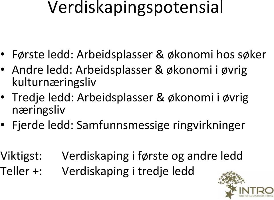 Arbeidsplasser & økonomi i øvrig næringsliv Fjerde ledd: Samfunnsmessige