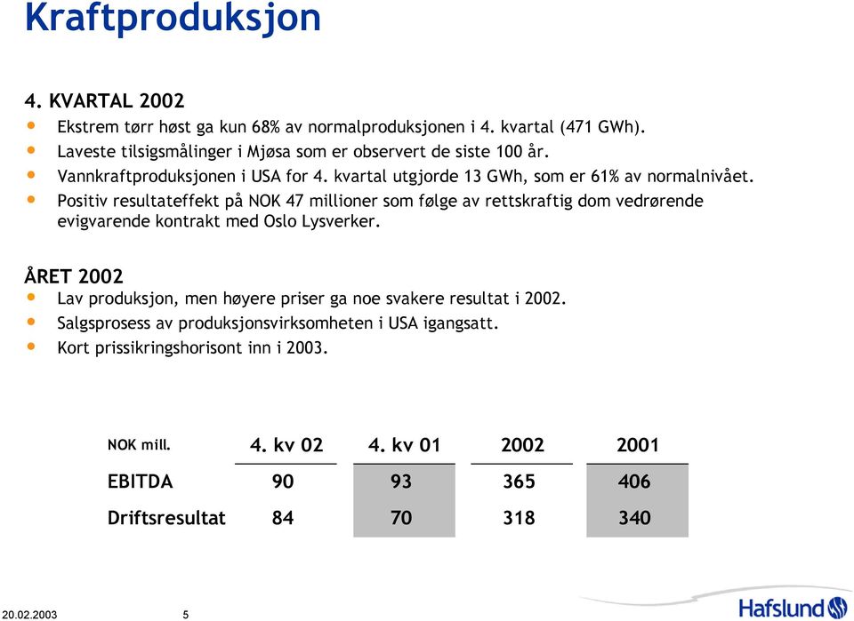 Positiv resultateffekt på NOK 47 millioner som følge av rettskraftig dom vedrørende evigvarende kontrakt med Oslo Lysverker.