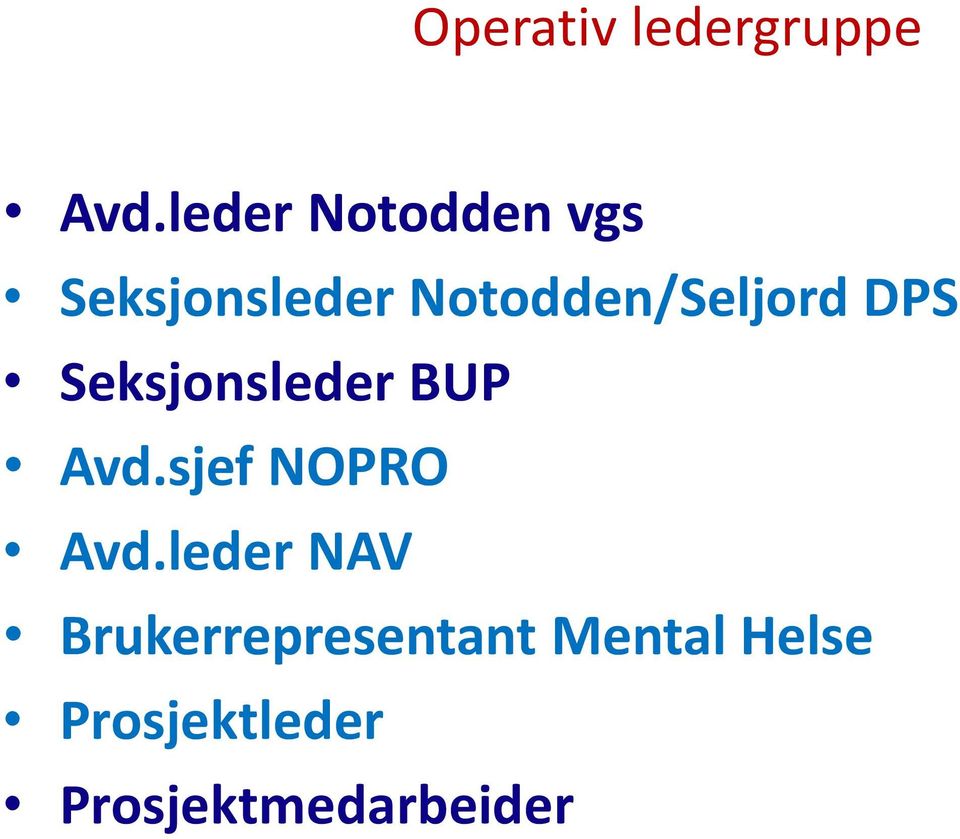 Notodden/Seljord DPS Seksjonsleder BUP Avd.