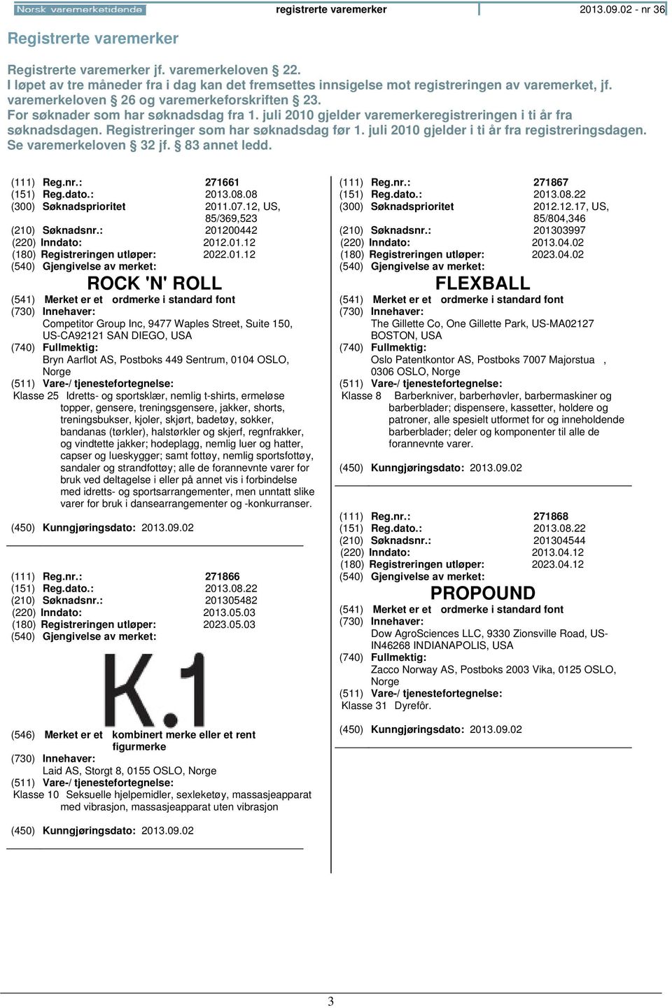 juli 2010 gjelder varemerkeregistreringen i ti år fra søknadsdagen. Registreringer som har søknadsdag før 1. juli 2010 gjelder i ti år fra registreringsdagen. Se varemerkeloven 32 jf. 83 annet ledd.