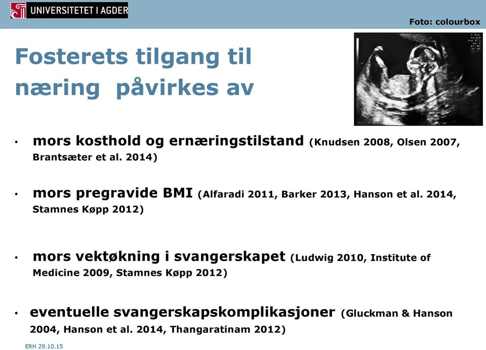 2014, Stamnes Køpp 2012) mors vektøkning i svangerskapet (Ludwig 2010, Institute of Medicine 2009, Stamnes