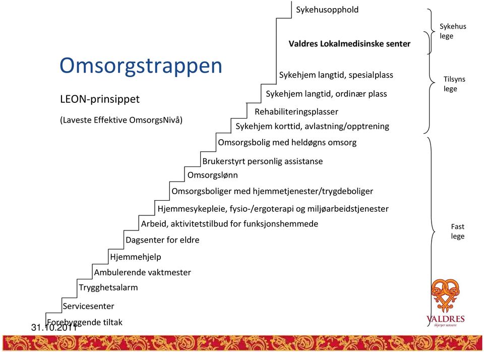 Brukerstyrt personlig assistanse Omsorgslønn Omsorgsboliger med hjemmetjenester/trygdeboliger Hjemmesykepleie, fysio-/ergoterapi og